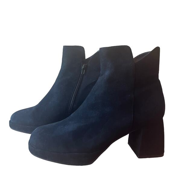 Vaneli Ankle Boots Booties Valse Size 10 Black Suede Platform Witchy Whimsigoth - Picture 1 of 9